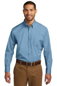 Port Authority Long Sleeve Carefree Poplin Shirt W100 (Color: Carolina Blue, size: 2XL)