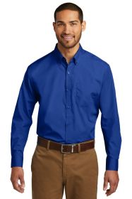Port Authority Long Sleeve Carefree Poplin Shirt W100 (Color: True Royal, size: Xl)