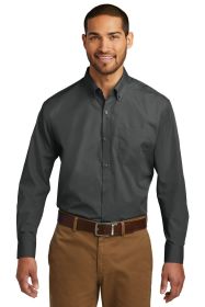 Port Authority Long Sleeve Carefree Poplin Shirt W100 (Color: Graphite, size: XS)