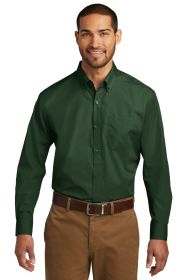 Port Authority Long Sleeve Carefree Poplin Shirt W100 (Color: Deep Forest Green, size: 2XL)