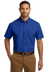 Port Authority Short Sleeve Carefree Poplin Shirt W101 (Color: True Royal, size: 3XL)