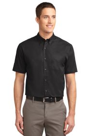 Port Authority Short Sleeve Easy Care Shirt S508 (Color: Black/ Light Stone, size: L)