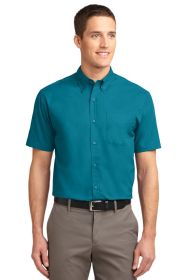 Port Authority Short Sleeve Easy Care Shirt S508 (Color: Teal Green, size: 6XL)