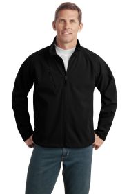 Port Authority Tall Textured Soft Shell Jacket TLJ705 (Color: Black, size: 3XLT)