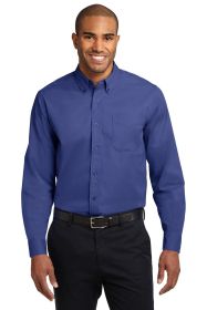 Port Authority Extended Size Long Sleeve Easy Care Shirt S608ES (Color: Mediterranean Blue, size: 7XL)