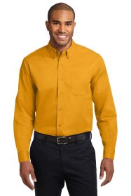 Port Authority Extended Size Long Sleeve Easy Care Shirt S608ES (Color: Athletic Gold/ Light Stone, size: 10XL)