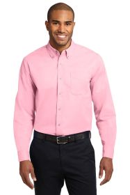 Port Authority Extended Size Long Sleeve Easy Care Shirt S608ES (Color: Light Pink, size: 10XL)