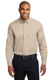 Port Authority Long Sleeve Easy Care Shirt S608 (Color: Stone, size: XS)