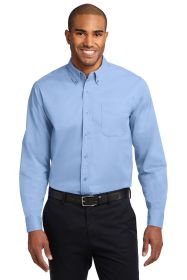 Port Authority Long Sleeve Easy Care Shirt S608 (Color: Light Blue/ Light Stone, size: 2XL)