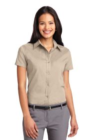 Port Authority Ladies Short Sleeve Easy Care Shirt L508 (Color: Stone, size: 5XL)