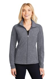 Port Authority Ladies Heather Microfleece Full-Zip Jacket L235 (Color: True Navy Heather, size: M)