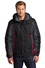 Port Authority Colorblock 3-in-1 Jacket J321 (Color: Black/ Magnet/ Signal Red, size: S)