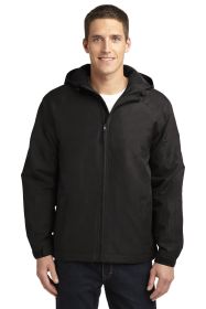 Port Authority Hooded Charger Jacket J327 (Color: True Black, size: M)