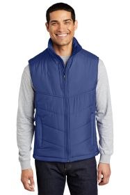 Port Authority Puffy Vest J709 (Color: Mediterranean Blue/ Black, size: 2XL)