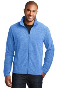Port Authority Heather Microfleece Full-Zip Jacket F235 (Color: Light Royal Heather, size: 3XL)
