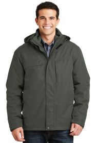 Port Authority Herringbone 3-in-1 Parka J302 (Color: Spruce Green, size: Xl)